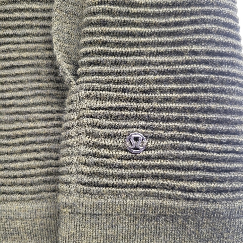Lululemon Sit In Lotus Wrap II Merino Wool Open Cardigan Sweater Womens 12 Green - Picture 2 of 10